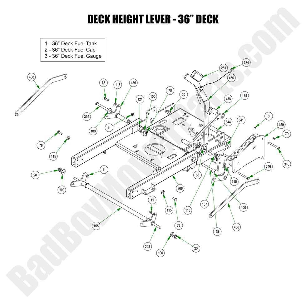 2023 Revolt Deck Height Lever - 36" Deck